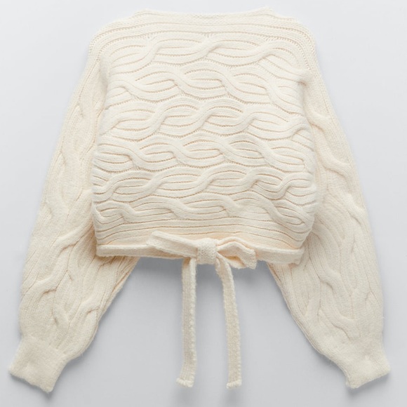 ZARA CABLE-KNIT JACKET - Picture 13 of 15